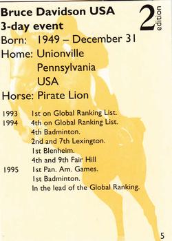 1995 Collect-A-Card Equestrian #5 Bruce Davidson / Pirate Lion Back